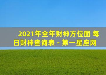 2021年全年财神方位图 每日财神查询表 - 第一星座网